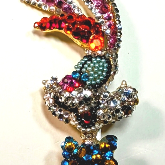 Wendy Gell Roger Rabbit head pin pearls and jewels rare and collectible . - Picture 2 of 4